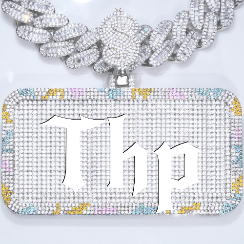 CUSTOM LETTER NECKLACE 3D COLORFUL SQUARE