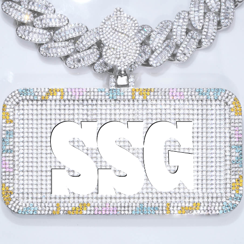 CUSTOM LETTER NECKLACE 3D COLORFUL SQUARE