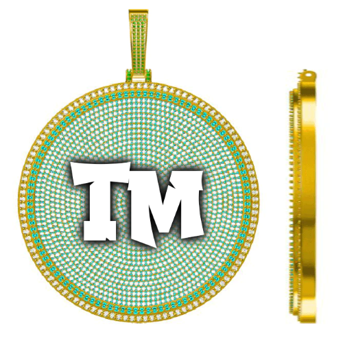 CUSTOM LETTER NECKLACE 3D BIG DISC