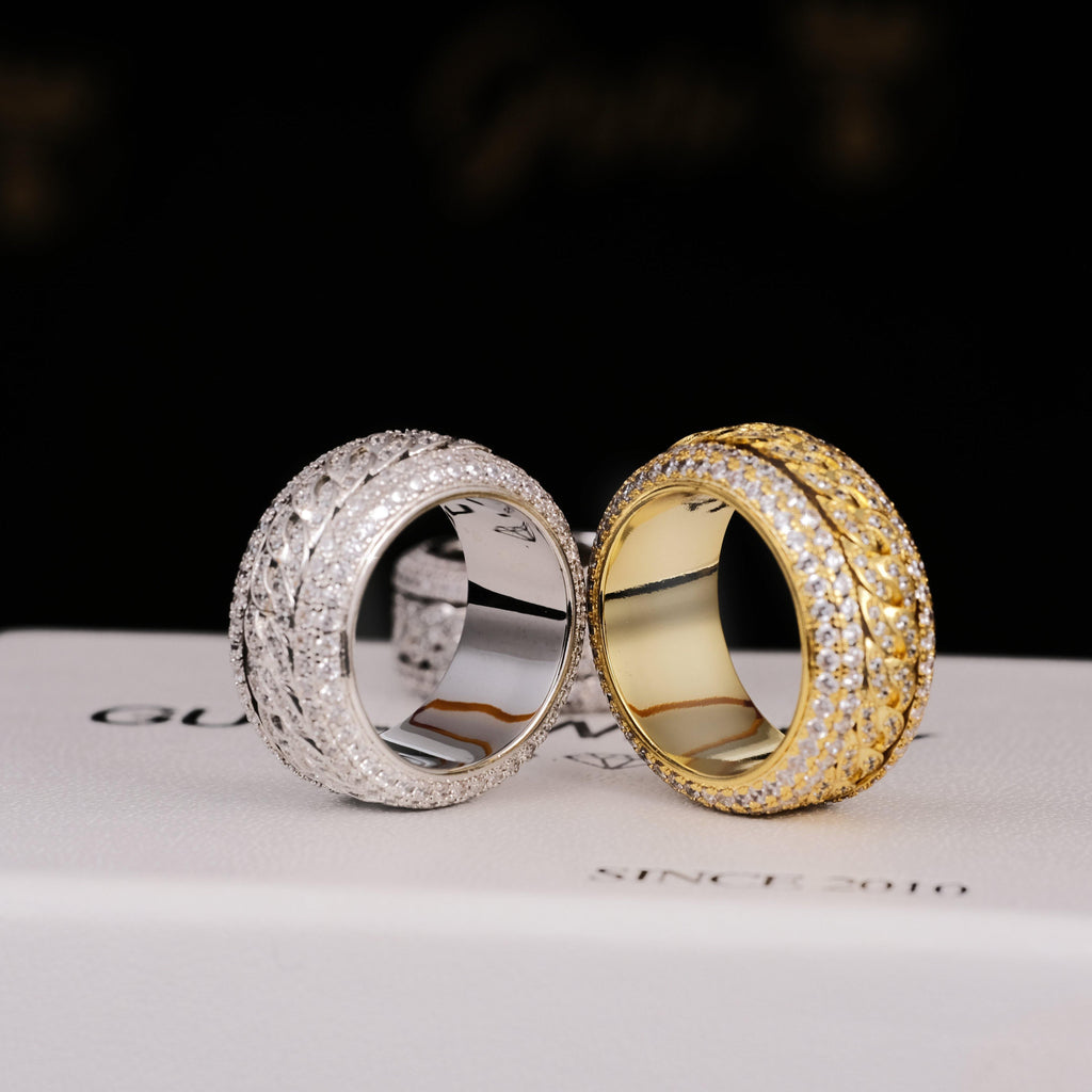 Rotatable 5-Layer Iced Cuban Ring - The GUU Shop