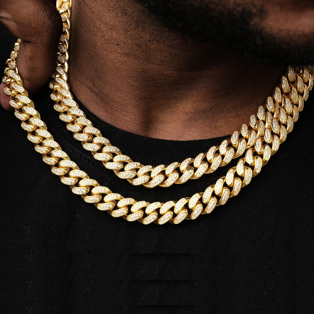 12mm Diamond Cuban Chain in 18K Gold - The GUU Shop