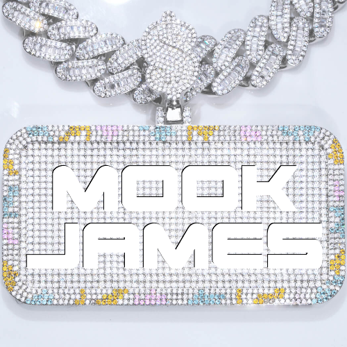CUSTOM LETTER NECKLACE 3D COLORFUL SQUARE