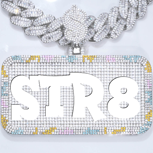 CUSTOM LETTER NECKLACE 3D COLORFUL SQUARE