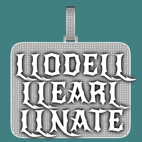 CUSTOM LETTER NECKLACE 3D BIG SQUARE