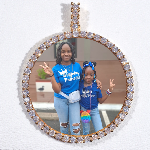 LARGE 3D CIRCLE CUSTOM PICTURE PENDANT