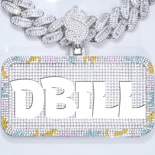 CUSTOM LETTER NECKLACE 3D COLORFUL SQUARE