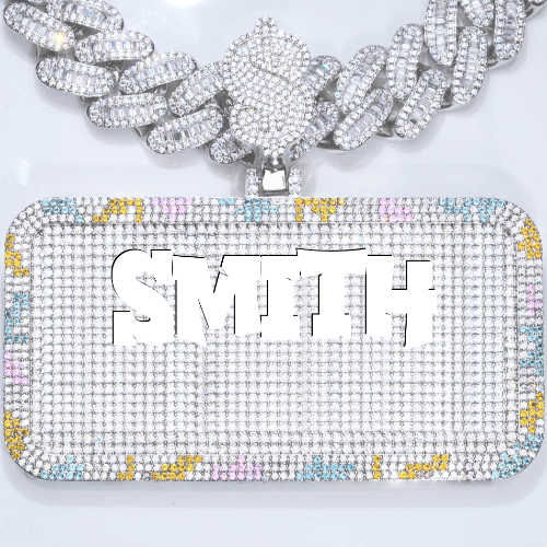 CUSTOM LETTER NECKLACE 3D COLORFUL SQUARE