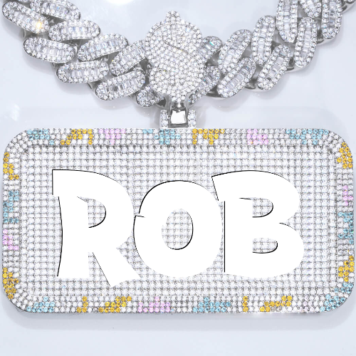 CUSTOM LETTER NECKLACE 3D COLORFUL SQUARE