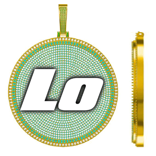 CUSTOM LETTER NECKLACE 3D BIG DISC