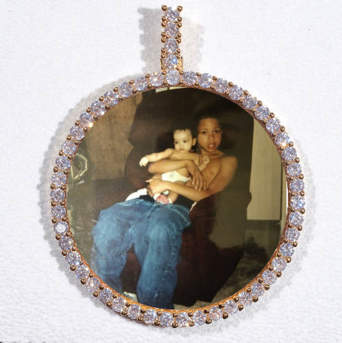 LARGE 3D CIRCLE CUSTOM PICTURE PENDANT