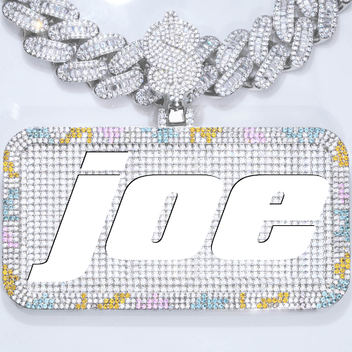 CUSTOM LETTER NECKLACE 3D COLORFUL SQUARE