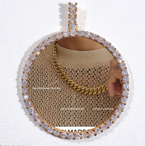 LARGE 3D CIRCLE CUSTOM PICTURE PENDANT