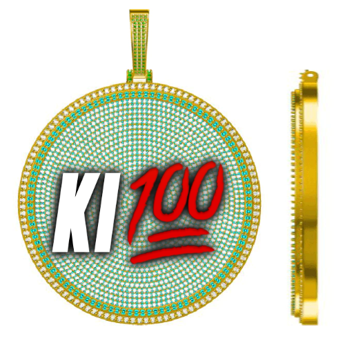 CUSTOM LETTER NECKLACE 3D BIG DISC