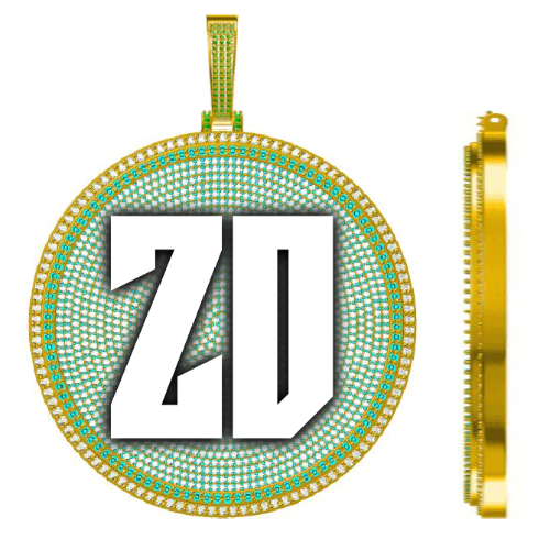 CUSTOM LETTER NECKLACE 3D BIG DISC