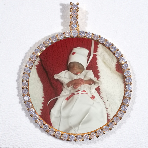 LARGE 3D CIRCLE CUSTOM PICTURE PENDANT