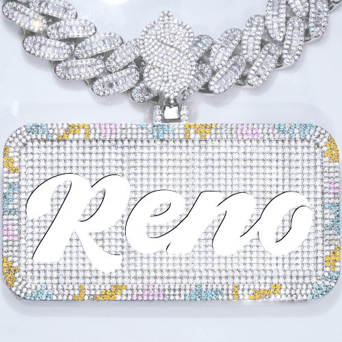 CUSTOM LETTER NECKLACE 3D COLORFUL SQUARE