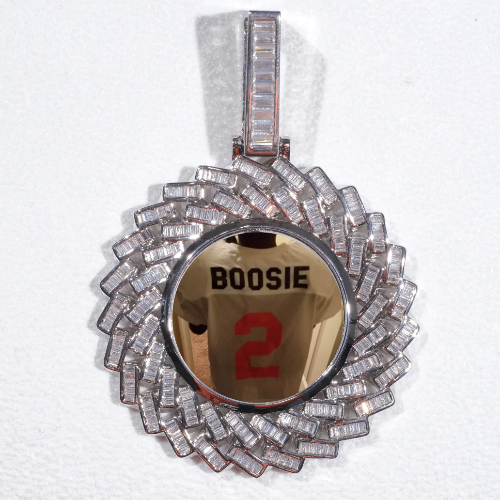 Large 3D Baguette Custom Picture Pendant