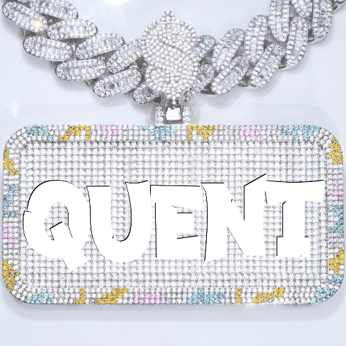 CUSTOM LETTER NECKLACE 3D COLORFUL SQUARE