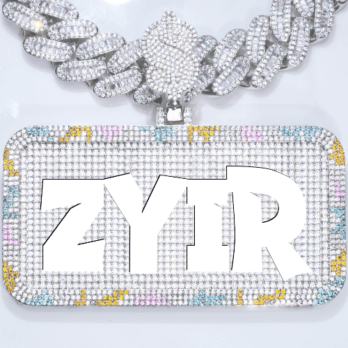 CUSTOM LETTER NECKLACE 3D COLORFUL SQUARE
