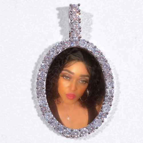 Large 3D Oval Custom Picture Pendant