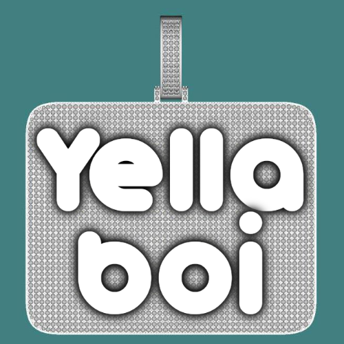 CUSTOM LETTER NECKLACE 3D BIG SQUARE