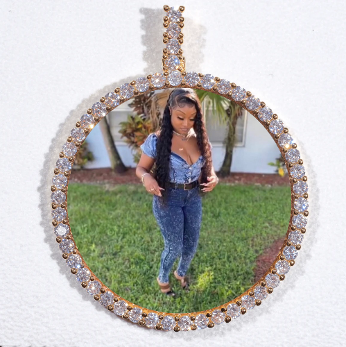 LARGE 3D CIRCLE CUSTOM PICTURE PENDANT
