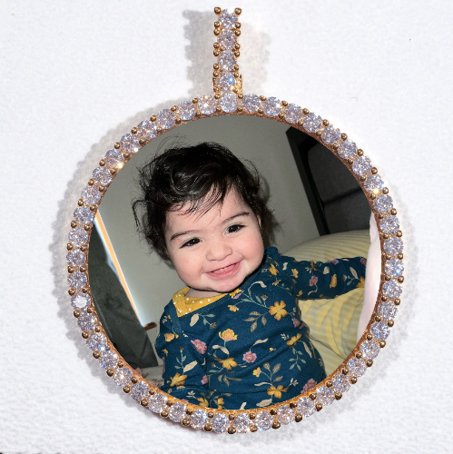 LARGE 3D CIRCLE CUSTOM PICTURE PENDANT