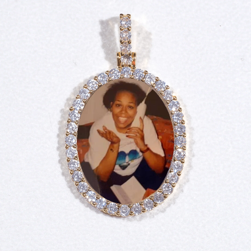 3D Oval Custom Picture Pendant