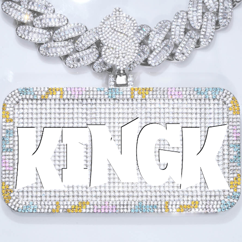 CUSTOM LETTER NECKLACE 3D COLORFUL SQUARE