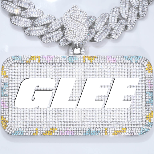 CUSTOM LETTER NECKLACE 3D COLORFUL SQUARE