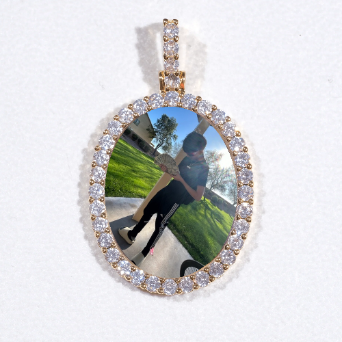 3D Oval Custom Picture Pendant