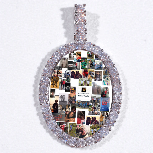 Large 3D Oval Custom Picture Pendant