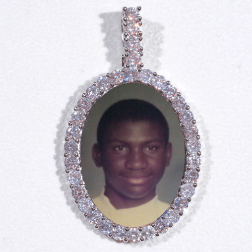 Large 3D Oval Custom Picture Pendant