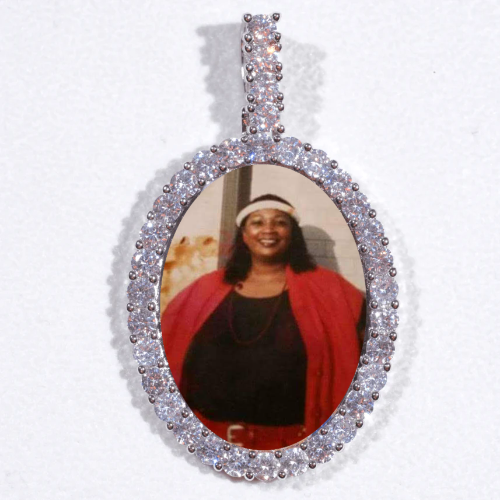 Large 3D Oval Custom Picture Pendant