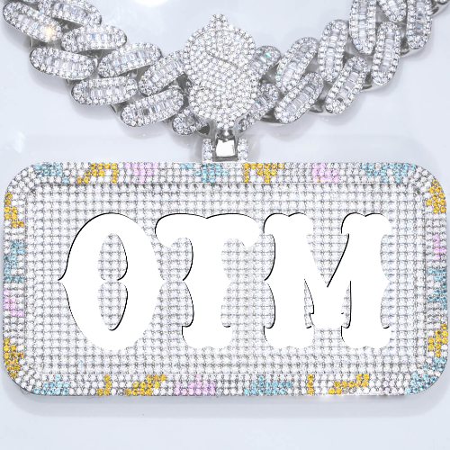 CUSTOM LETTER NECKLACE 3D COLORFUL SQUARE