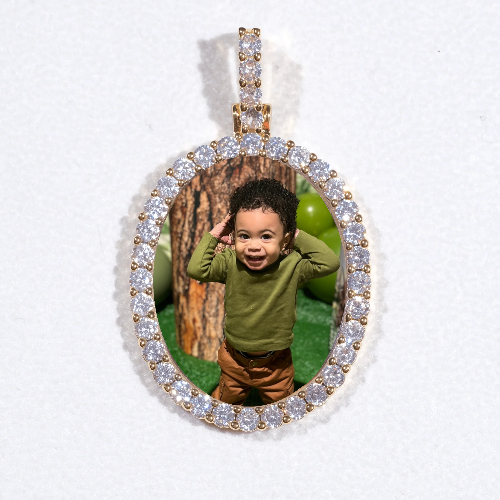 3D Oval Custom Picture Pendant