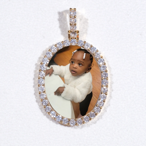 3D Oval Custom Picture Pendant