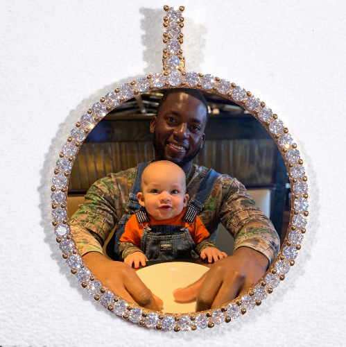 LARGE 3D CIRCLE CUSTOM PICTURE PENDANT