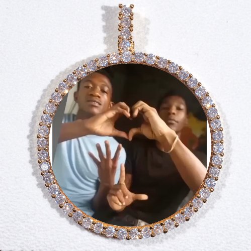 LARGE 3D CIRCLE CUSTOM PICTURE PENDANT