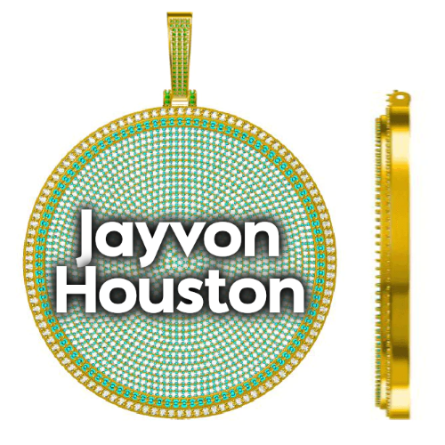 CUSTOM LETTER NECKLACE 3D BIG DISC
