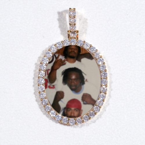 3D Oval Custom Picture Pendant