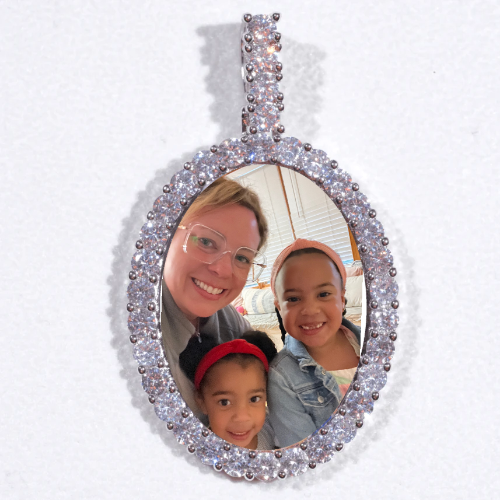 Large 3D Oval Custom Picture Pendant