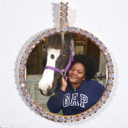 LARGE 3D CIRCLE CUSTOM PICTURE PENDANT