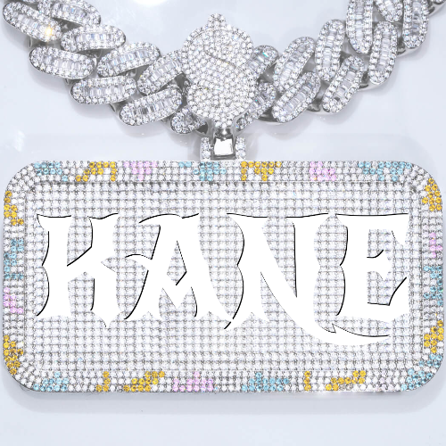 CUSTOM LETTER NECKLACE 3D COLORFUL SQUARE