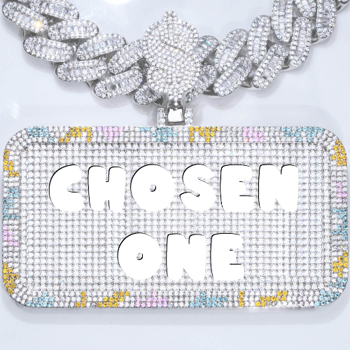 CUSTOM LETTER NECKLACE 3D COLORFUL SQUARE