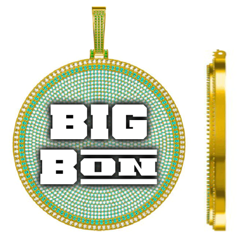 CUSTOM LETTER NECKLACE 3D BIG DISC
