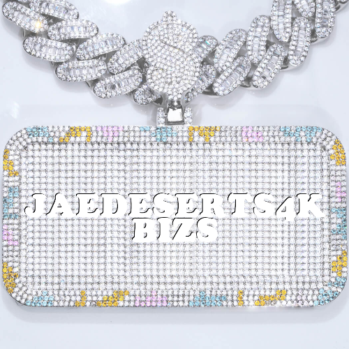CUSTOM LETTER NECKLACE 3D COLORFUL SQUARE