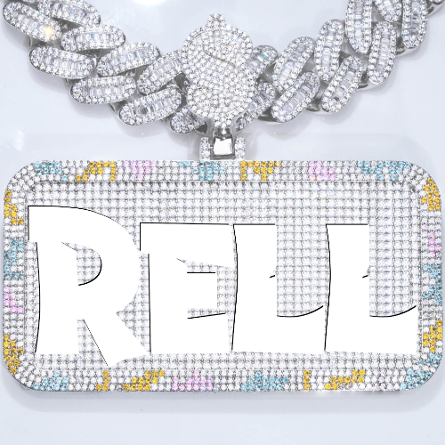 CUSTOM LETTER NECKLACE 3D COLORFUL SQUARE