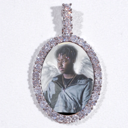 Large 3D Oval Custom Picture Pendant