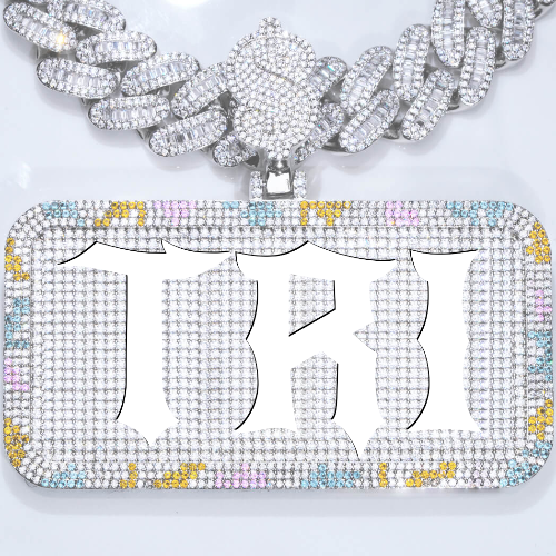 CUSTOM LETTER NECKLACE 3D COLORFUL SQUARE